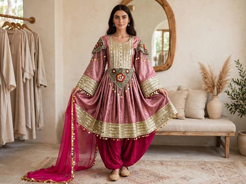 Afghan dress breshna rose - afghan,
